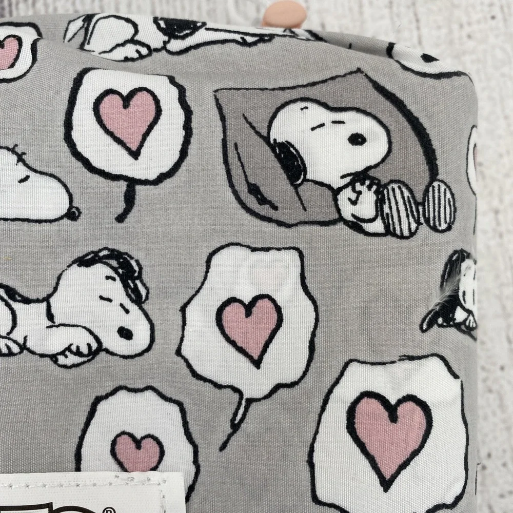Peanuts Snoopy Sheet Set FULL Gray Sleeping Hearts Love Valentines Berkshire